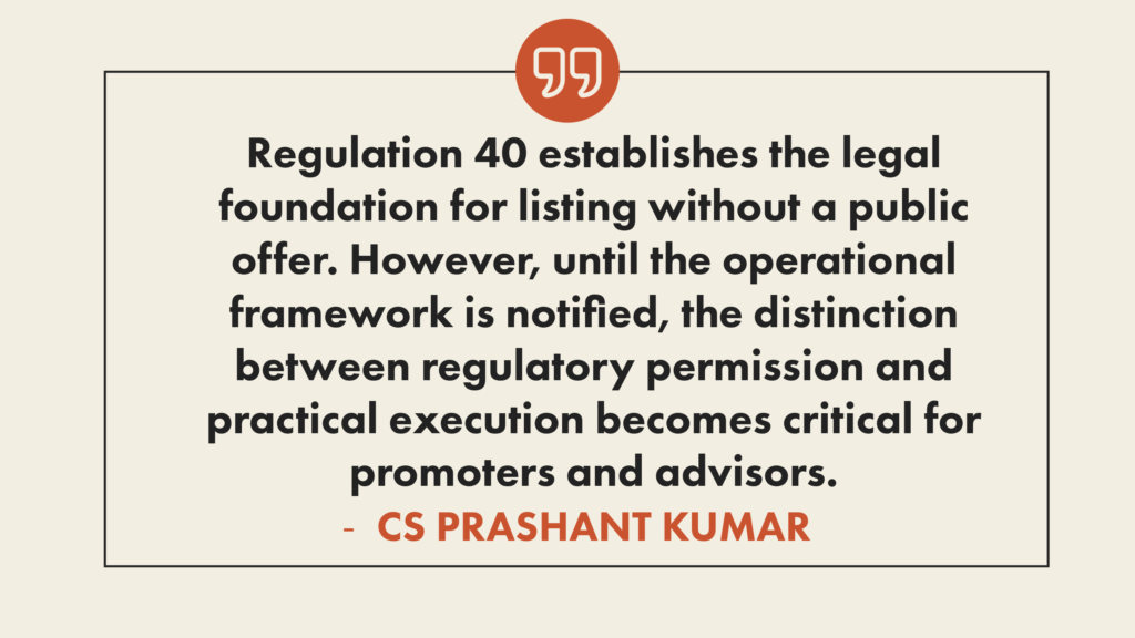 Regulation 40 GIFT IFSC insight explaining the gap between legal permission and operational framework
