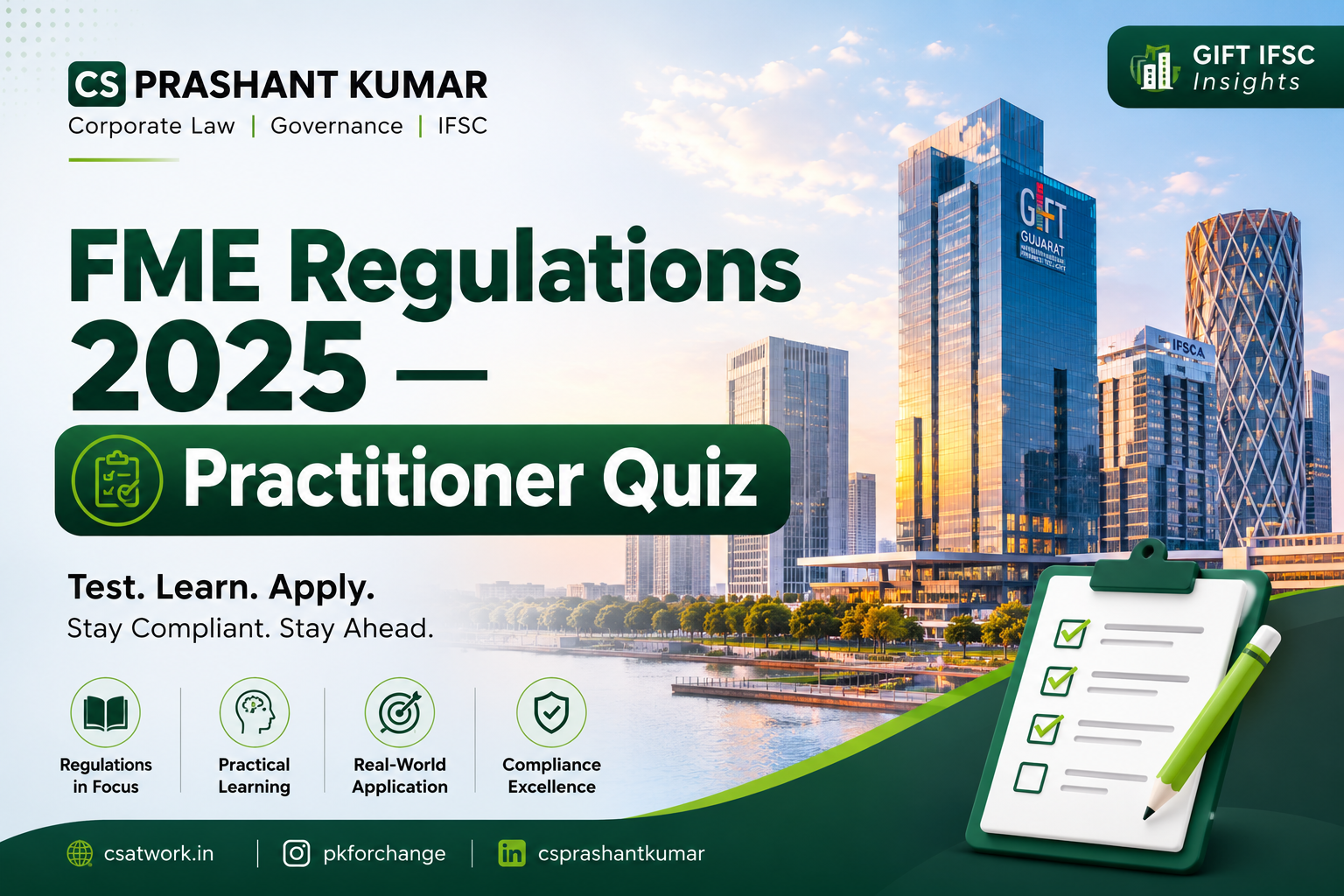 Test Your IFSCA FME Regulations Knowledge — Free Practitioner Quiz (2025, as amended 2026)