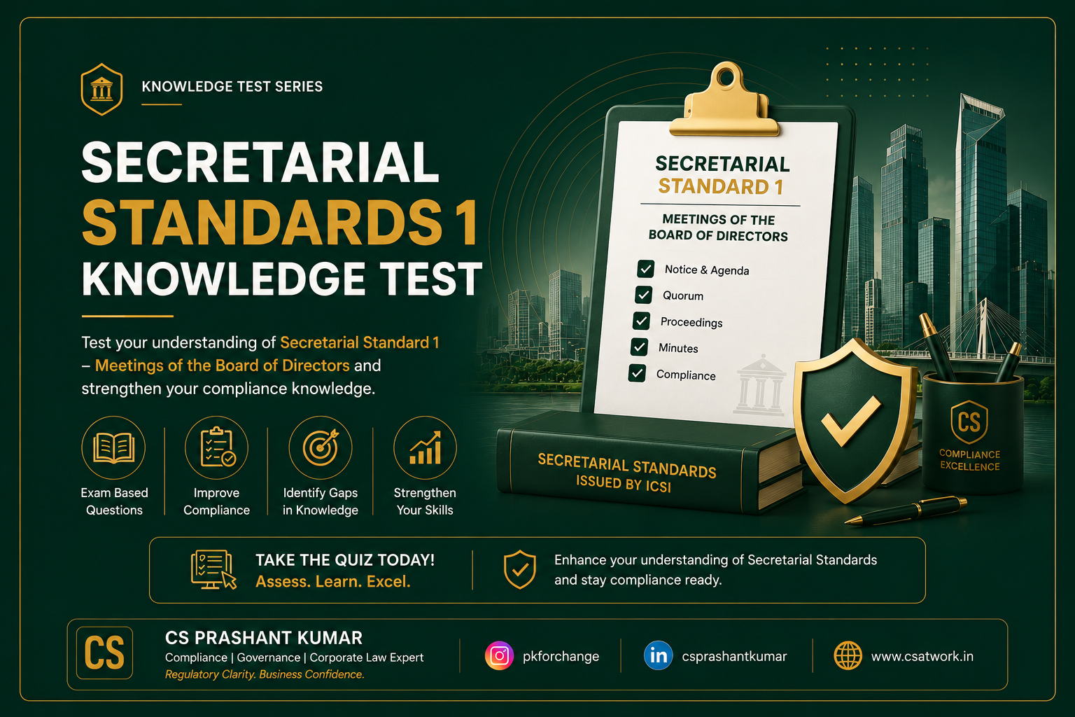 Secretarial Standard-1 (SS-1) Knowledge Test on Meetings of the Board of Directors